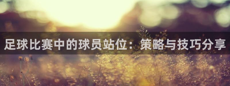 足球比赛中的球员站位：策略与技巧分享