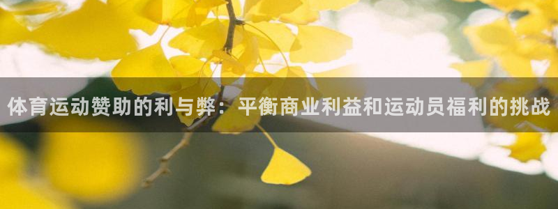 球速体育：体育运动赞助的利与弊：平衡商业利益和运动员福利的挑战